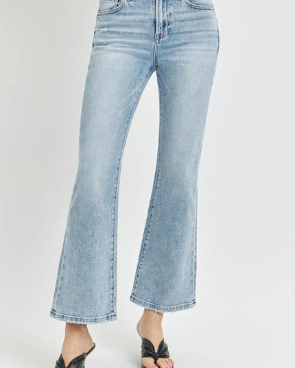 RISEN Full Size High Rise Ankle Flare Jeans - THE AMERICAN BLUE