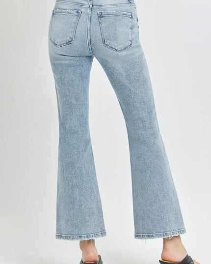 RISEN Full Size High Rise Ankle Flare Jeans - THE AMERICAN BLUE