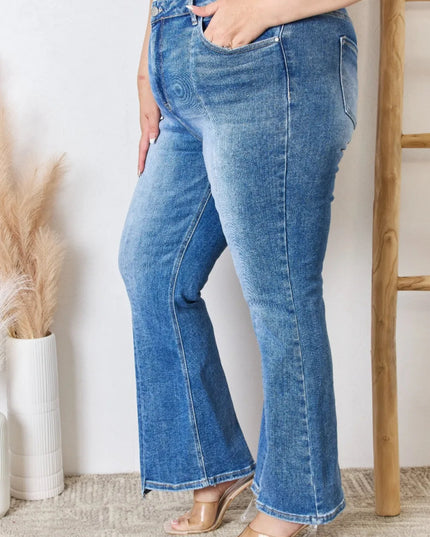 RISEN Full Size High Rise Ankle Flare Jeans - THE AMERICAN BLUE