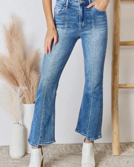 RISEN Full Size High Rise Ankle Flare Jeans - THE AMERICAN BLUE