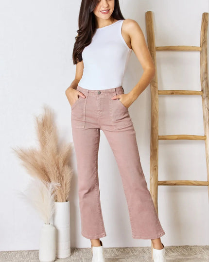 RISEN Full Size High Rise Ankle Flare Jeans - THE AMERICAN BLUE