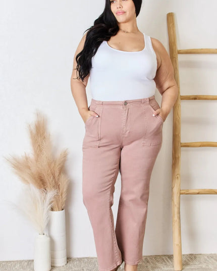 RISEN Full Size High Rise Ankle Flare Jeans - THE AMERICAN BLUE