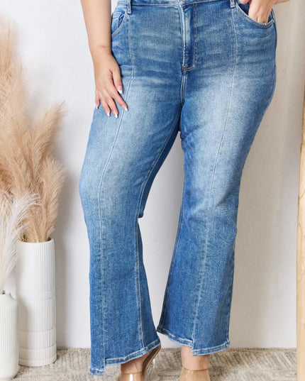 RISEN Full Size High Rise Ankle Flare Jeans - THE AMERICAN BLUE