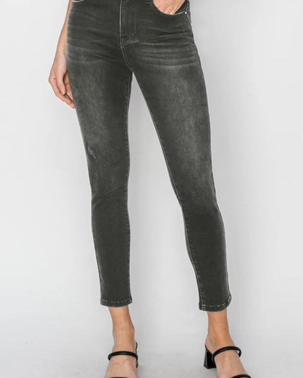 RISEN Full Size High Rise Ankle Skinny Jeans - THE AMERICAN BLUE