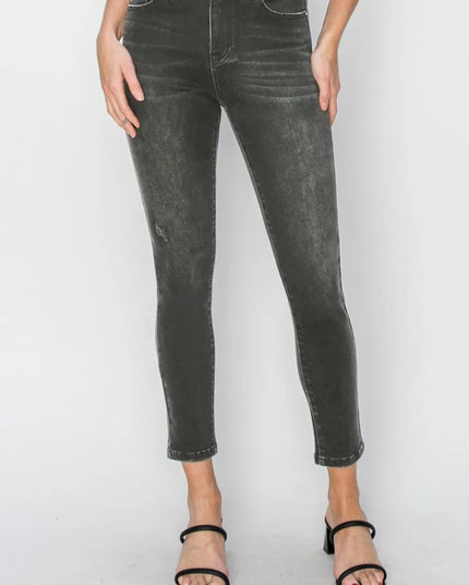 RISEN Full Size High Rise Ankle Skinny Jeans - THE AMERICAN BLUE