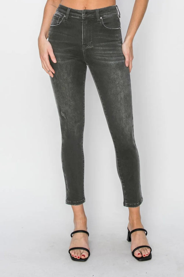 RISEN Full Size High Rise Ankle Skinny Jeans - THE AMERICAN BLUE