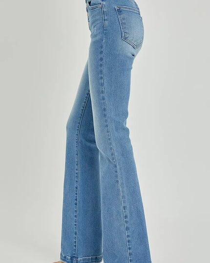 RISEN Full Size High Rise Button Fly Bootcut Jeans - THE AMERICAN BLUE