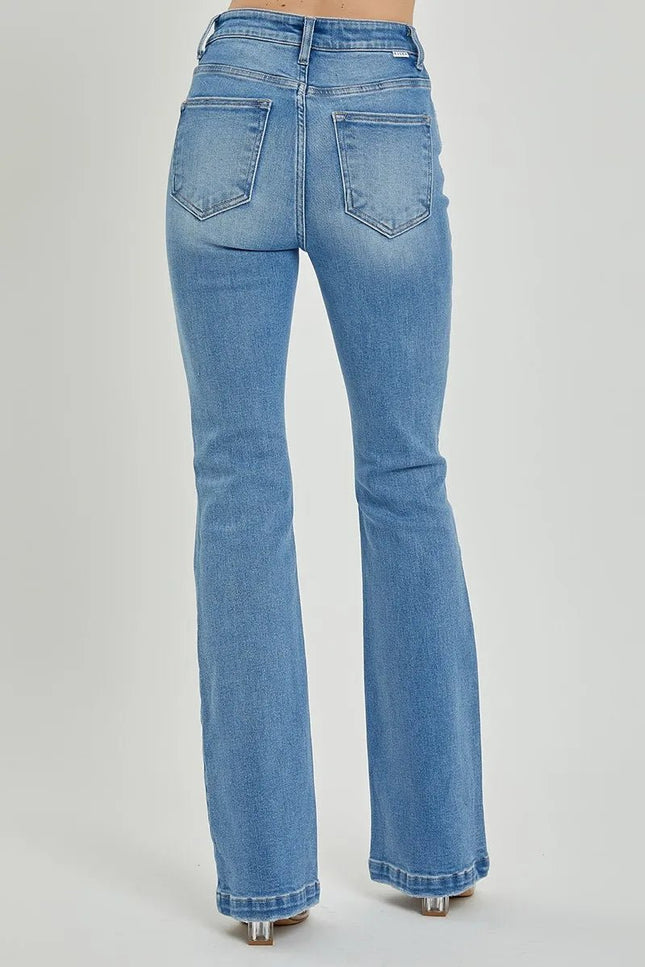 RISEN Full Size High Rise Button Fly Bootcut Jeans - THE AMERICAN BLUE
