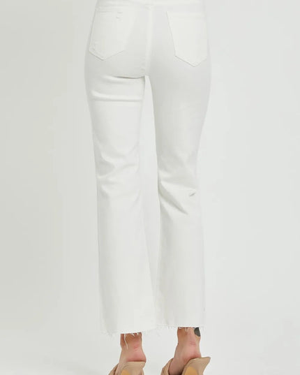 RISEN Full Size High Rise Button Fly Straight Ankle Jeans - THE AMERICAN BLUE