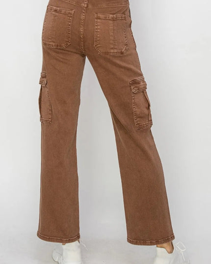 Risen Full Size High Rise Cargo Jeans - THE AMERICAN BLUE