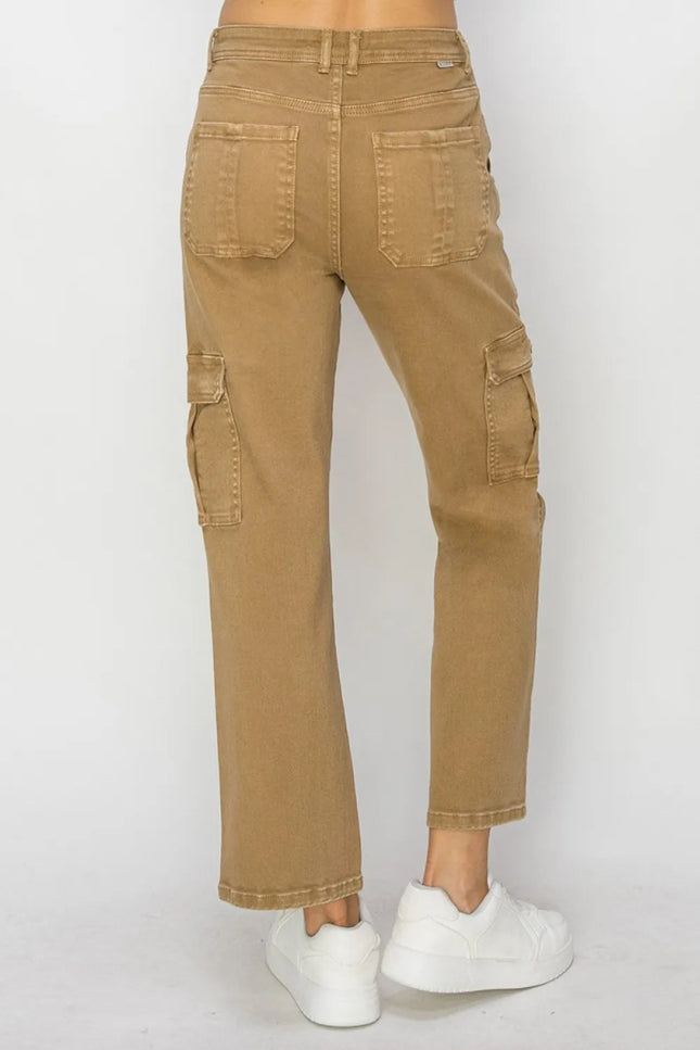 Risen Full Size High Rise Cargo Jeans - THE AMERICAN BLUE