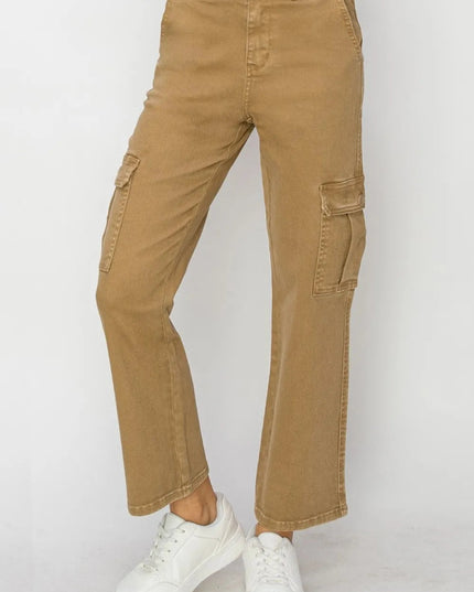 Risen Full Size High Rise Cargo Jeans - THE AMERICAN BLUE