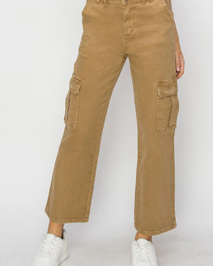 Risen Full Size High Rise Cargo Jeans - THE AMERICAN BLUE