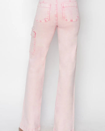 RISEN Full Size High Rise Cargo Pocket Jeans - THE AMERICAN BLUE
