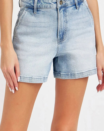 Risen Full Size High Rise Denim Shorts - THE AMERICAN BLUE