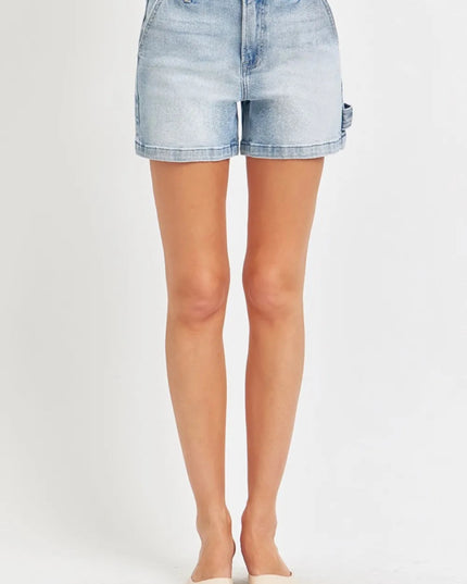 Risen Full Size High Rise Denim Shorts - THE AMERICAN BLUE