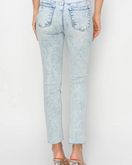 Risen Full Size High Rise Distressed Skinny Jeans - THE AMERICAN BLUE