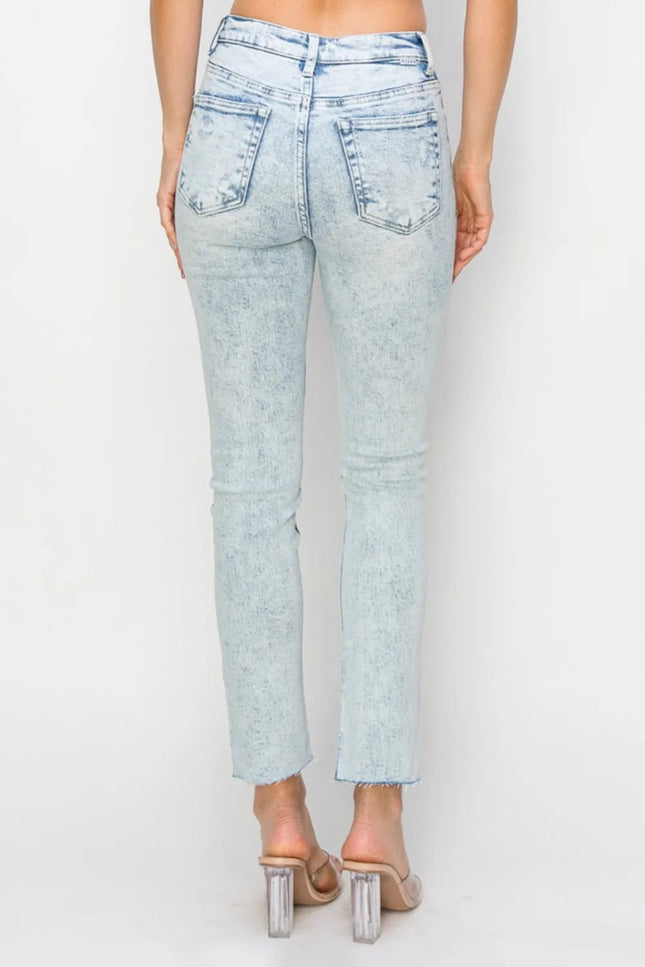 Risen Full Size High Rise Distressed Skinny Jeans - THE AMERICAN BLUE