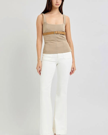 RISEN Full Size High Rise Front Patch Pocket Flare Jeans - THE AMERICAN BLUE