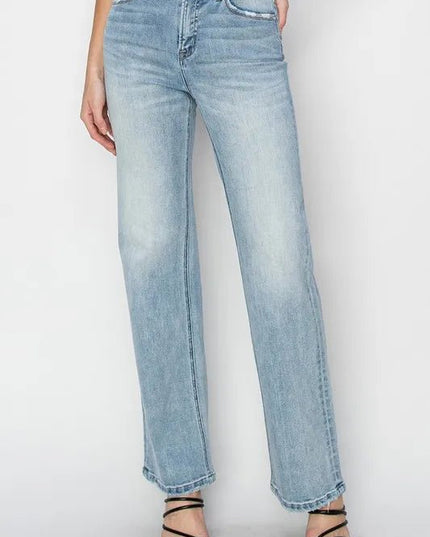 RISEN Full Size High Rise Straight Jeans Plus Size - THE AMERICAN BLUE