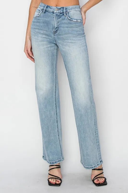 RISEN Full Size High Rise Straight Jeans Plus Size - THE AMERICAN BLUE