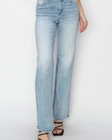 RISEN Full Size High Rise Straight Jeans Plus Size - THE AMERICAN BLUE
