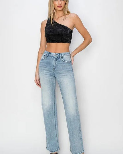 RISEN Full Size High Rise Straight Jeans Plus Size - THE AMERICAN BLUE