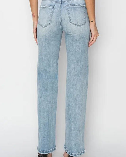 RISEN Full Size High Rise Straight Jeans Plus Size - THE AMERICAN BLUE