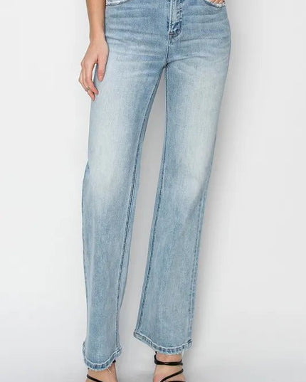 RISEN Full Size High Rise Straight Jeans Plus Size - THE AMERICAN BLUE