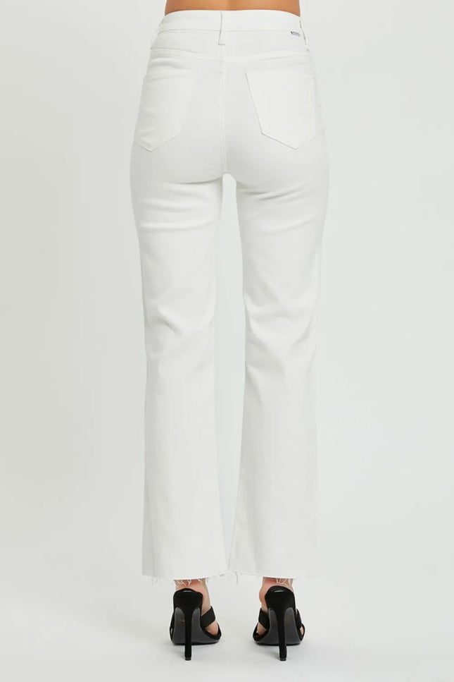 RISEN Full Size High Rise Tummy Control Straight Jeans - THE AMERICAN BLUE