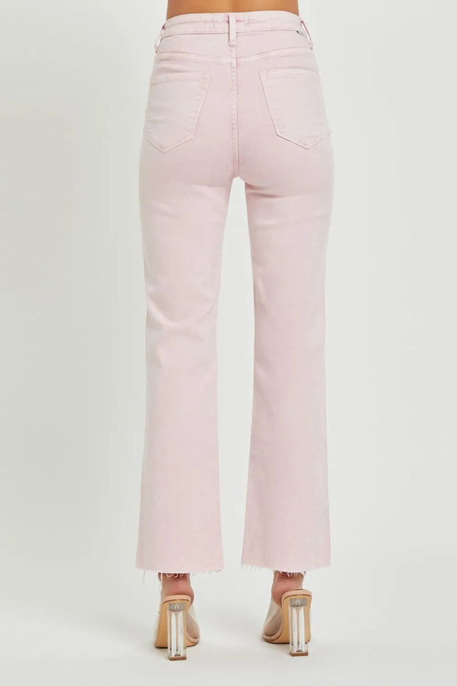 RISEN Full Size High Rise Tummy Control Straight Jeans - THE AMERICAN BLUE