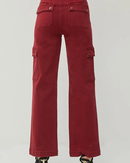 RISEN Full Size High Rise Wide Leg Cargo Jeans - THE AMERICAN BLUE