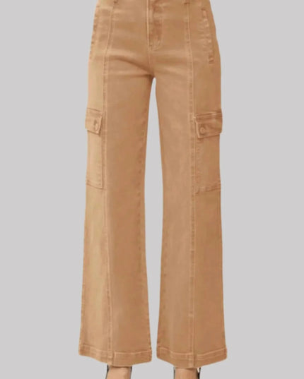RISEN Full Size High Rise Wide Leg Cargo Jeans - THE AMERICAN BLUE