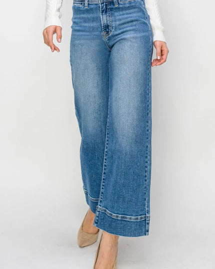 RISEN Full Size High Rise Wide Leg Jeans - THE AMERICAN BLUE