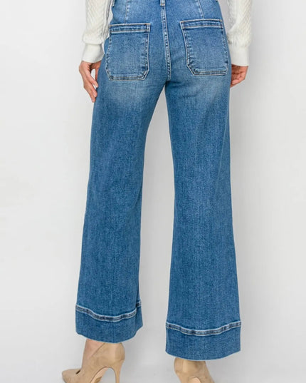 RISEN Full Size High Rise Wide Leg Jeans - THE AMERICAN BLUE