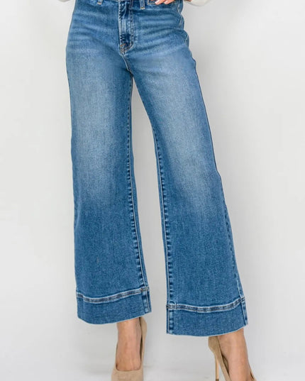 RISEN Full Size High Rise Wide Leg Jeans - THE AMERICAN BLUE