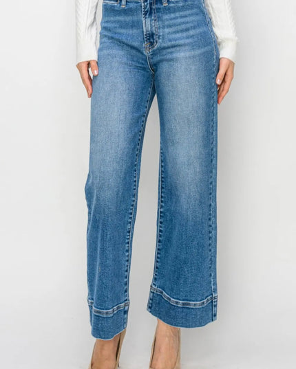 RISEN Full Size High Rise Wide Leg Jeans - THE AMERICAN BLUE