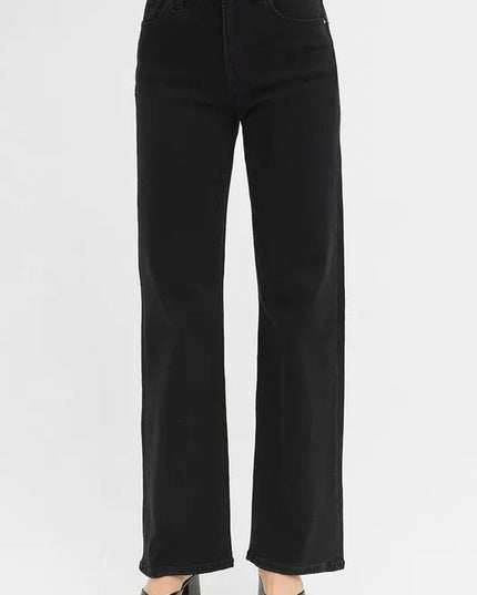 RISEN Full Size High Rise Wide Leg Jeans Plus Size - THE AMERICAN BLUE