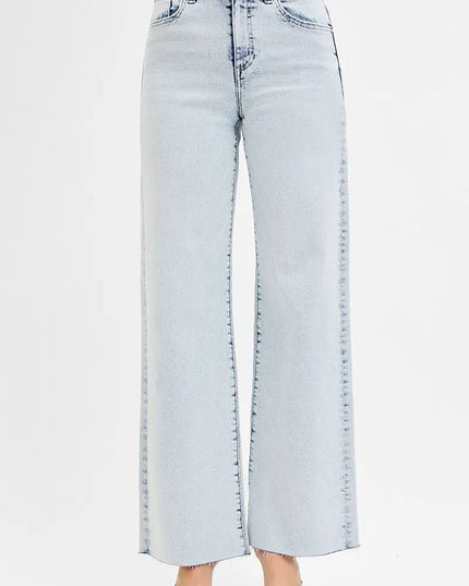 RISEN Full Size High Rise Wide Leg Jeans Plus Size - THE AMERICAN BLUE
