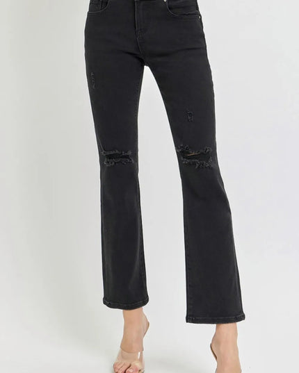 RISEN Full Size High Rise Wide Waistband Ankle Bootcut Jeans - THE AMERICAN BLUE