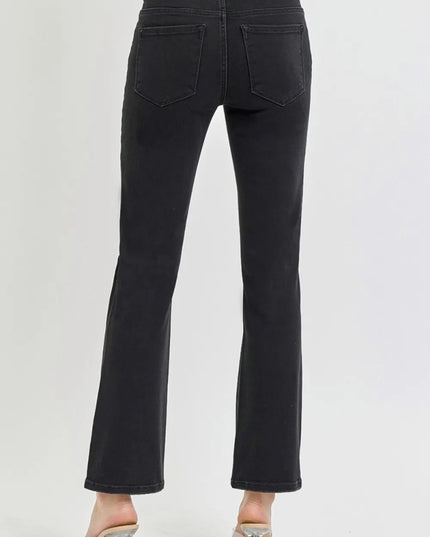 RISEN Full Size High Rise Wide Waistband Ankle Bootcut Jeans - THE AMERICAN BLUE