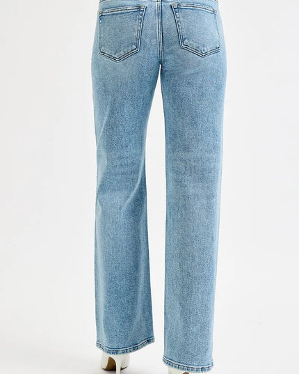 RISEN Full Size Low Rise Ankle Boyfriend Distressed Jeans Plus Size - THE AMERICAN BLUE