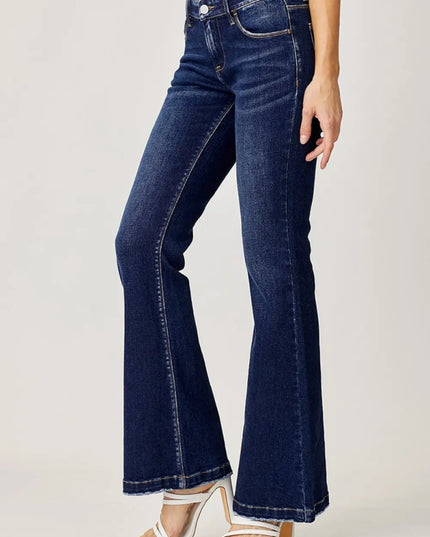 RISEN Full Size Low Rise Flare Jeans - THE AMERICAN BLUE