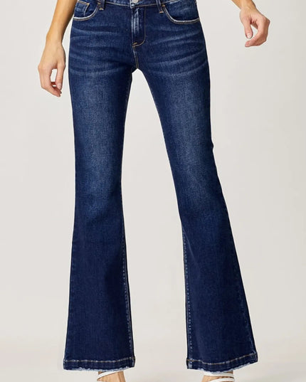 RISEN Full Size Low Rise Flare Jeans - THE AMERICAN BLUE