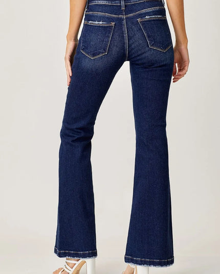 RISEN Full Size Low Rise Flare Jeans - THE AMERICAN BLUE