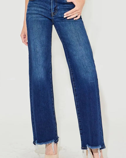 RISEN Full Size Low Rise Wide Leg Jeans Plus Size - THE AMERICAN BLUE