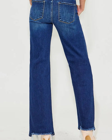 RISEN Full Size Low Rise Wide Leg Jeans Plus Size - THE AMERICAN BLUE