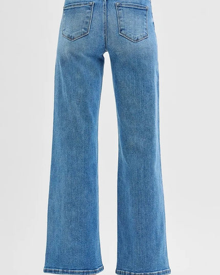 RISEN Full Size Low Rise Wide Leg Jeans Plus Size - THE AMERICAN BLUE