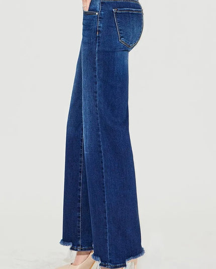 RISEN Full Size Low Rise Wide Leg Jeans Plus Size - THE AMERICAN BLUE