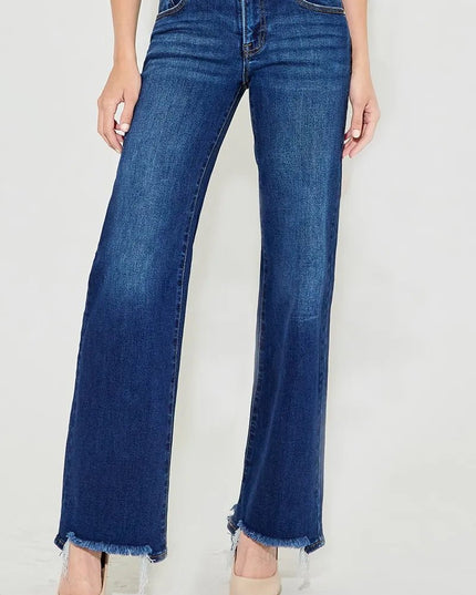 RISEN Full Size Low Rise Wide Leg Jeans Plus Size - THE AMERICAN BLUE